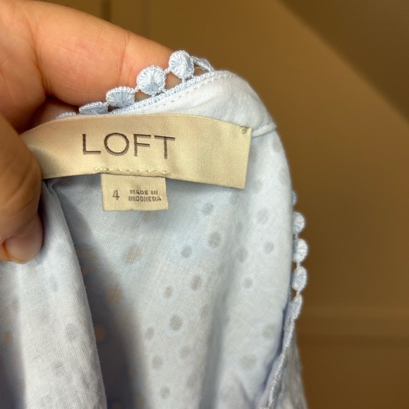 LOFT BABY BLUE EYELET DRESS - Picture 4 of 4